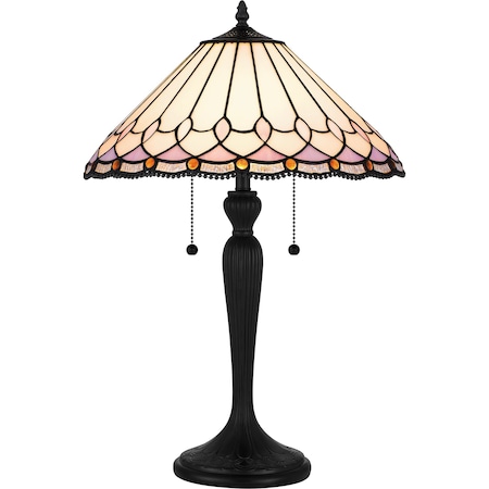 Quoizel Tiffany Table Lamp Tiffany 2 Lights Matte Black TF6149MBK